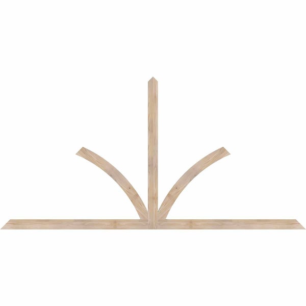 Ekena Millwork Richland Smooth Timber Gable Bracket, Douglas Fir, 108"W x 54"H x 1 1/2"D x 3 1/2"F, 12/12 Pitch GBW108X54X0204RIC00SDF - main